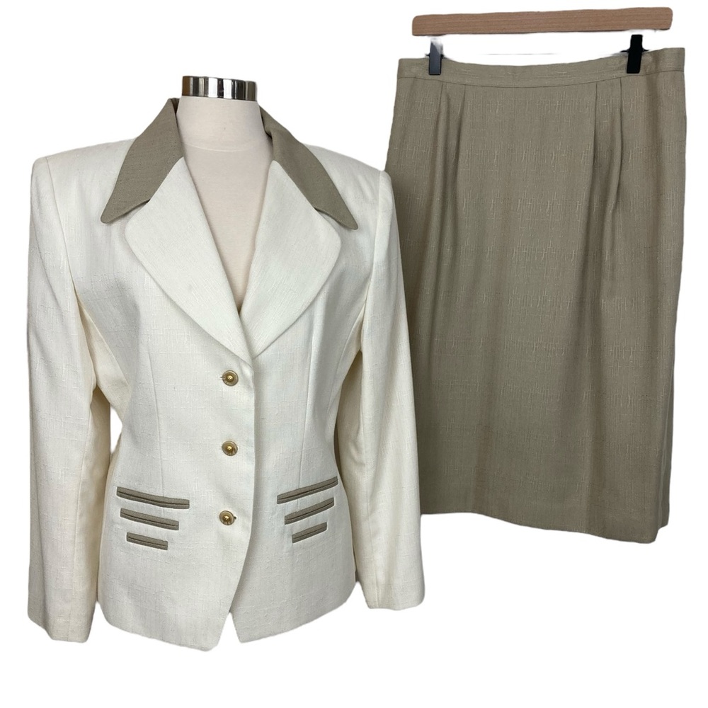 Vintage 90's 3 Button Front Blazer and Skirt Set